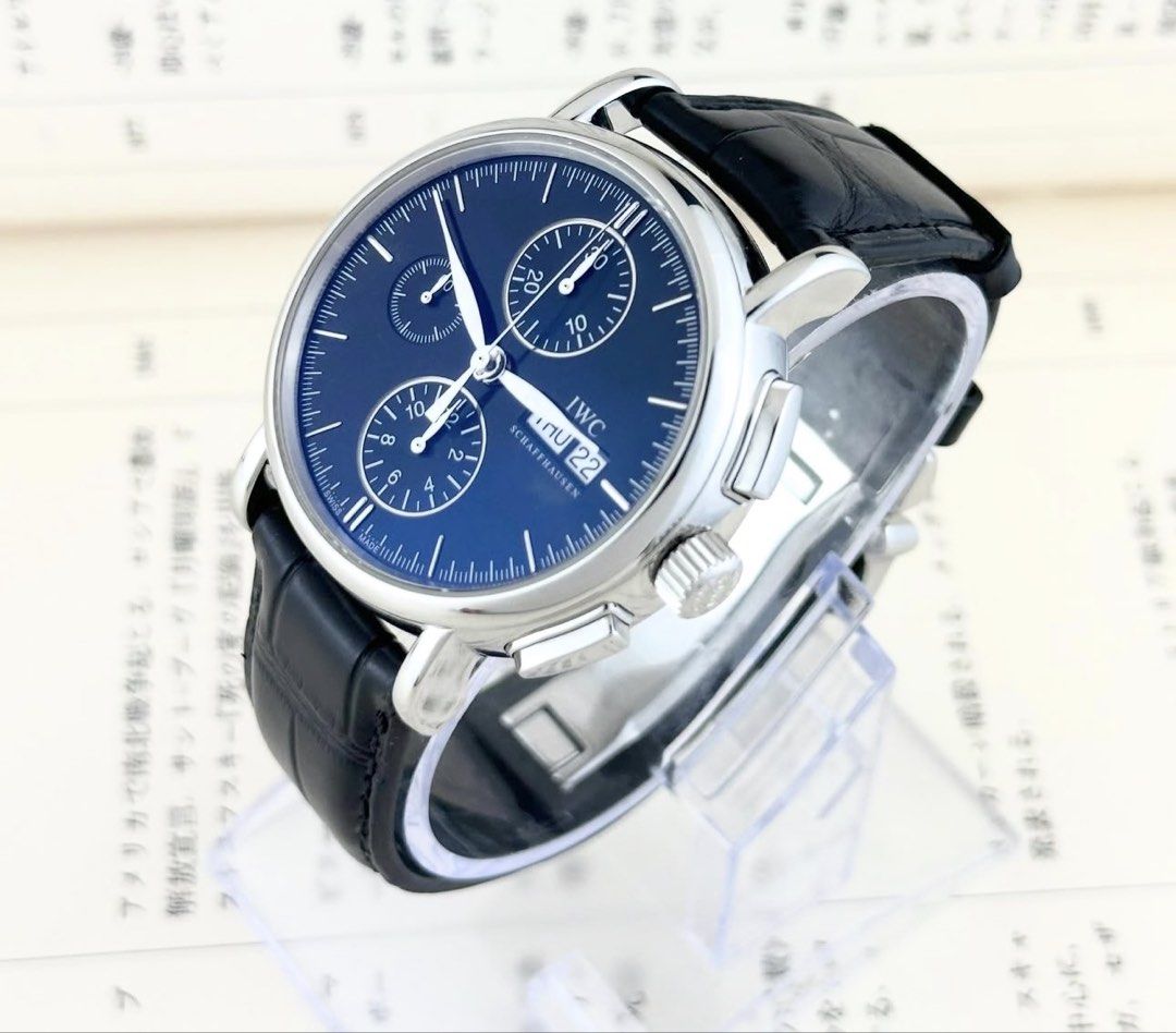 IWC Portofino Chronograph Black Dial (Category: Men's Watches) located in Manila. Submitted by lugs.to.lugs (Listing ID 1462203924, Image 2). Description: Available for Sale IWC Portofino Chronograph - Ref. IW378303 - 41mm Steel Case - Rectangular Pusher - Original Black Dial - Automatic Chronograph Machine - Original Used Black Leather Strap with Original Deployant Buckle - Extra AM Leather Strap with IWC Portofino Buckle - Keeps Good Time and C