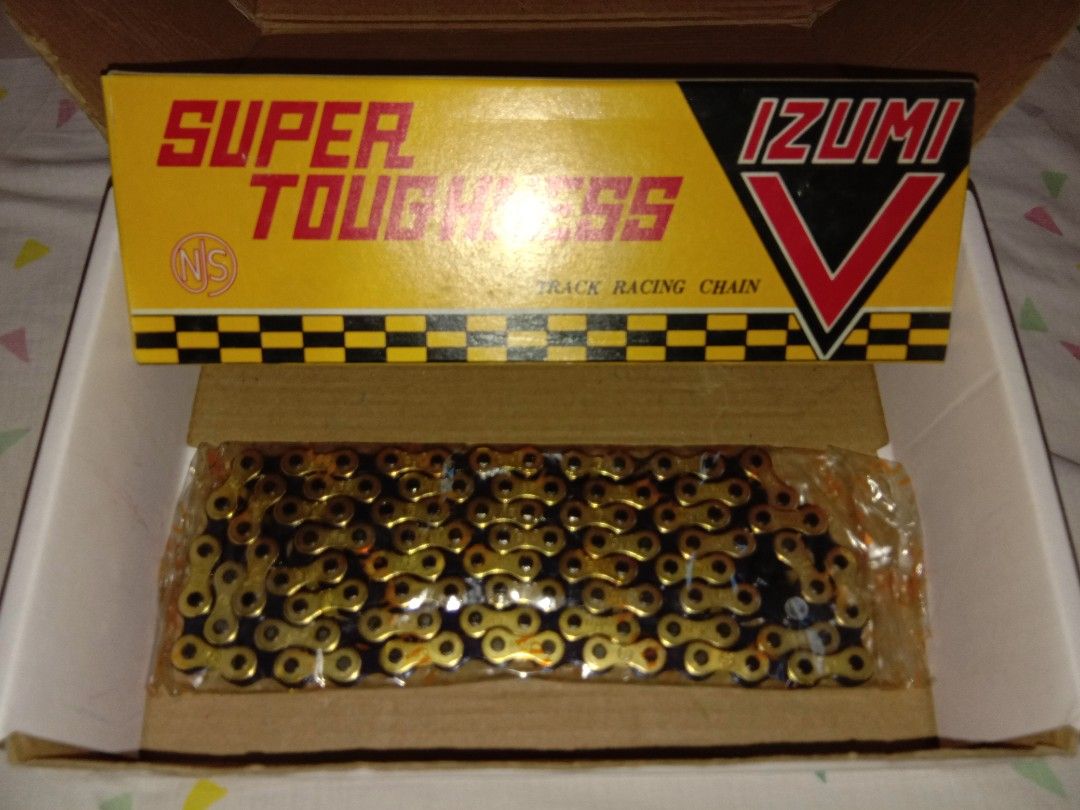 Izumi V Super Toughness Chain (Category: Bicycles) located in Pasig City. Submitted by lazli7 (Listing ID 1462189248, Image 1). Description: Izumi V Super Toughness Chain Original Size: Quantity: 1pc MOP: Cash Loc: Pasig City Can do meet ups thru near by area. PEACE.