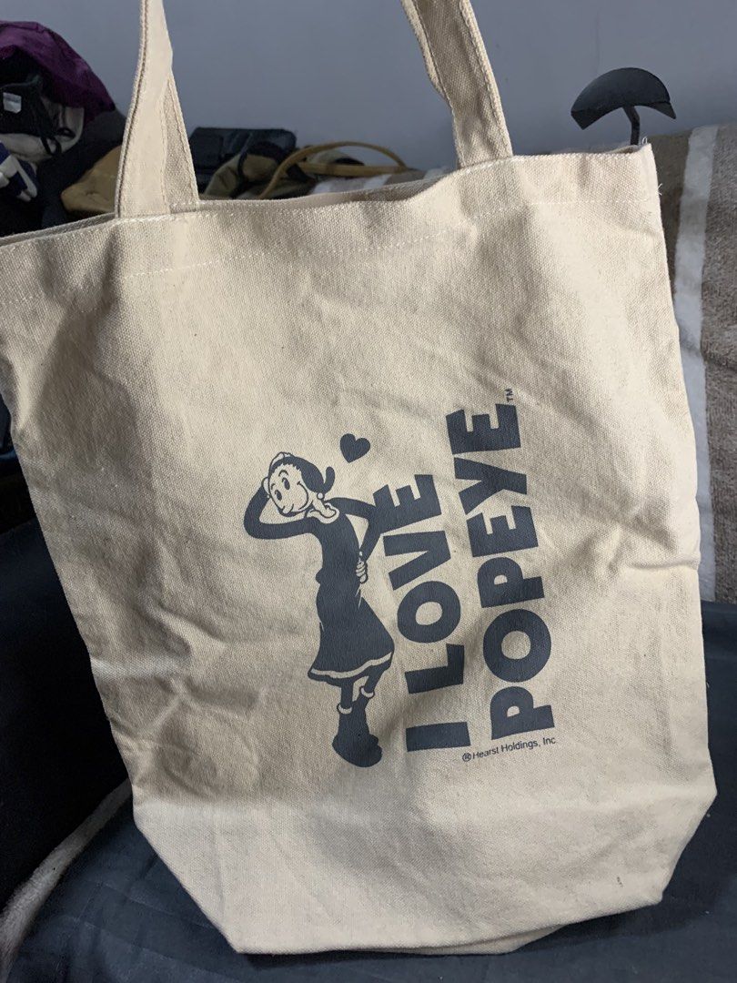 Japan olive popeye canvas totebag (Category: Tote Bags) located in Cabanatuan. Submitted by mjluxxejapan (Listing ID 1462056160, Image 3). Description: Fixed price. Rare item.makapal matibay material malinis offwhite color.approx 16x13” meas semi large .very good cond .