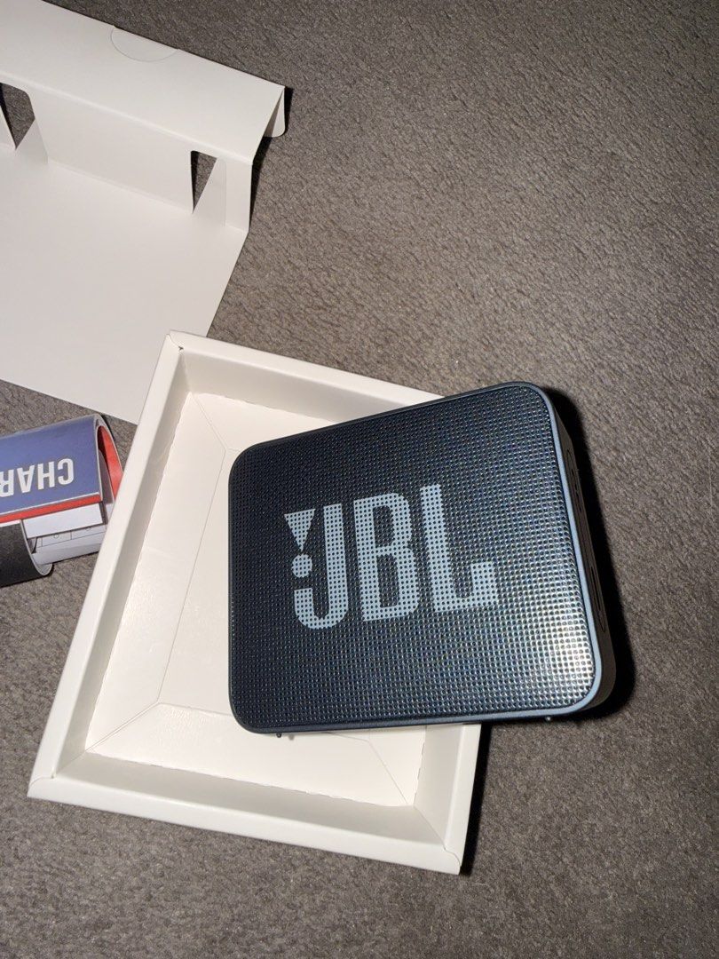 JBL Go Essential 2 Speaker (Category: Soundbars, Speakers & Amplifiers) located in Pasig City. Submitted by eleosells (Listing ID 1462153189, Image 2). Description: JBL Go Essential 2 Speaker - Brand New - Bluetooth - 5 hrs battery life - Waterproof and dust proof - does not come with charger but its charging is for Type-C RFS: I already have my own speaker. It was a gift and bought last August 2026x.