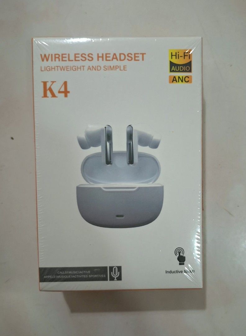 K4 Wireless Headset Hi-Fi Audio ANC Lightweight Simple (Category: Headphones & Headsets) located in Marikina City. Submitted by everbloom28 (Listing ID 1462168490, Image 1). Description: FOR SALE: Brand new K4 Wireless Headset ✔️ Sealed ✨ Hi-Fi Audio 🔇 ANC Noise Cancellation 📱 Wireless/TWS 🎤 Built-in Microphone 👆 Touch Controls 🪶 Lightweight & Comfortable 🔋 Portable Charging Case 📞 Great for Music & Calls 📍SF c/o by buyer Free delivery on