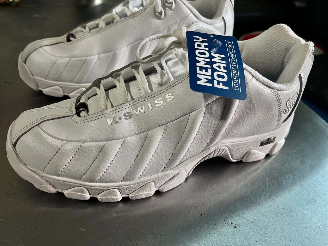 K SWISS ST329 CMF (Category: Casual Shoes) located in Caloocan City. Submitted by ksshboutique (Listing ID 1462087050, Image 2). Description: Originally introduced as a tennis training shoe, the ST329 has now become a cult-classic. Designed and built to last, this sneaker features a full leather upper, durable gum rubber outsole, and sturdy tread for enhanced stability. The ST329’s K-EVA cushioned midsole and premium memory footbed ensure maximum