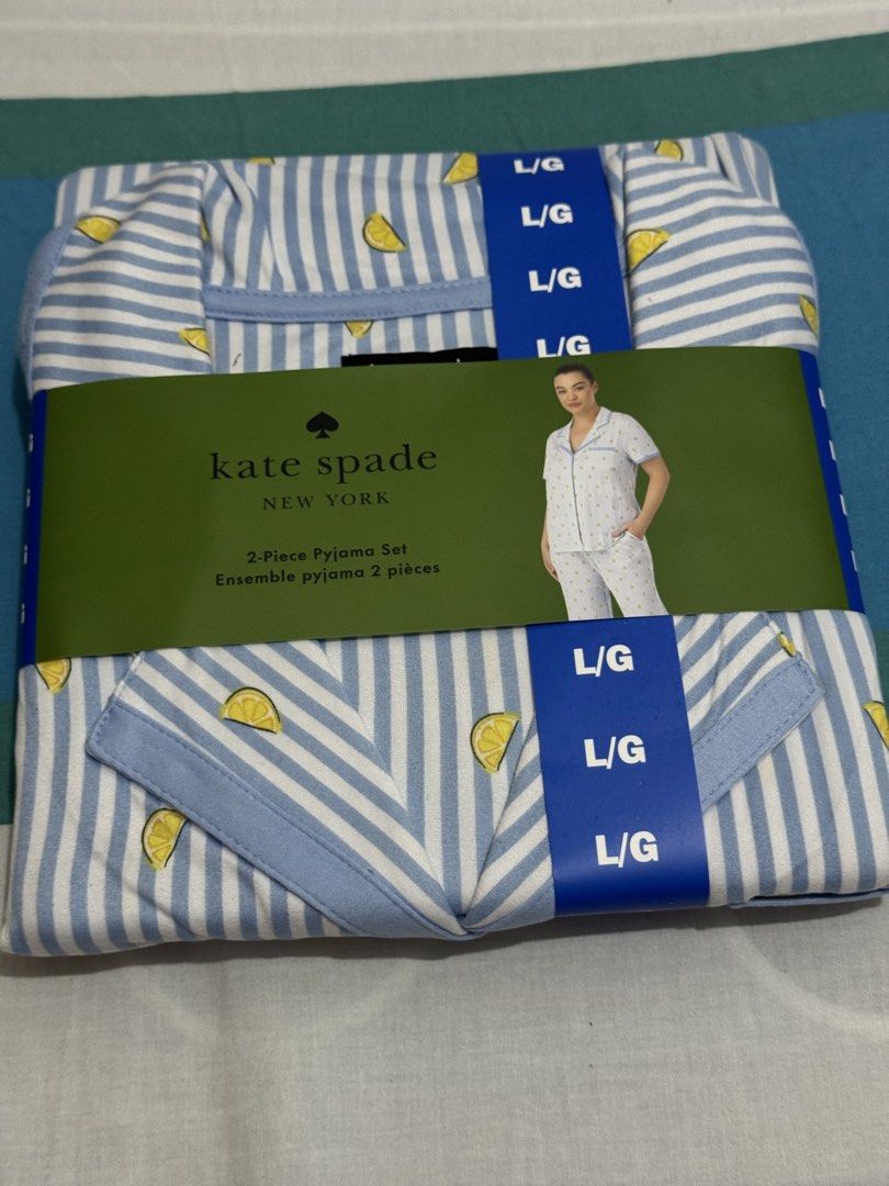 Kate Spade Sleepwear Pajama set (Category: Announcements) located in Quezon City. Submitted by branded_jo (Listing ID 1462051869, Image 2). Description: Original Kate Spade Sleepwear Pajama Set Brand new with tag Lemon Stripe Large on tag Bought in Canda Lalamove ready.