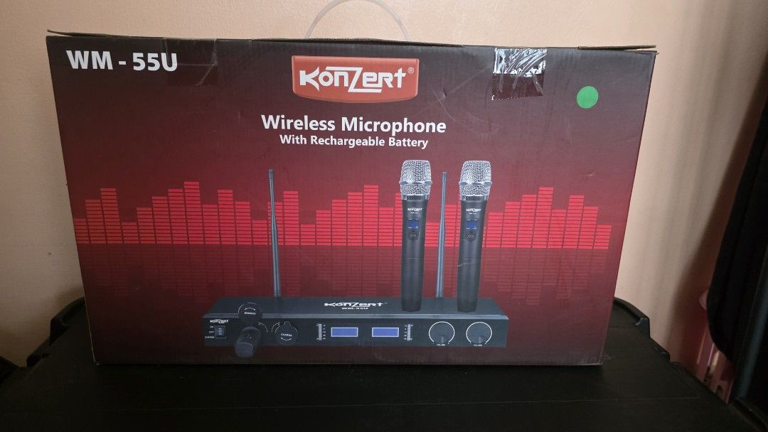Konzert WM-55U Wireless rechargeable Microphone Set (Category: Microphones) located in Makati City. Submitted by punisher2k19 (Listing ID 1462084475, Image 2). Description: Brand new and unopened. Impulse buy ng wife ko sa Ansons Cash and Carry last time we bought appliances there. Price is almost 9k. Selling it for less. Price is firm so pass sa hihingi ng lp or lowballers. If you find it cheaper sa iba pls buy that so we don't waste time. For p
