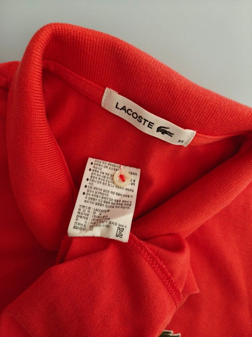 Lacoste Polo Dress Size 34 (Category: Dresses) located in Cebu City. Submitted by little_mush.room (Listing ID 1462094907, Image 3). Description: - preloved Lacoste polo dress - orange red - Size 34 , XS measurements posted .