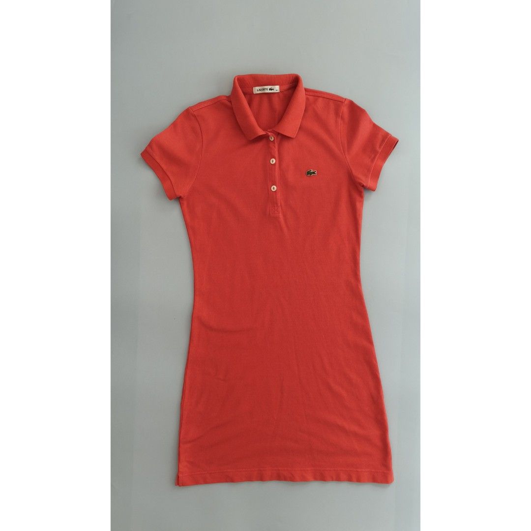 Lacoste Polo Dress Size 34 (Category: Dresses) located in Cebu City. Submitted by little_mush.room (Listing ID 1462094907, Image 1). Description: - preloved Lacoste polo dress - orange red - Size 34 , XS measurements posted .