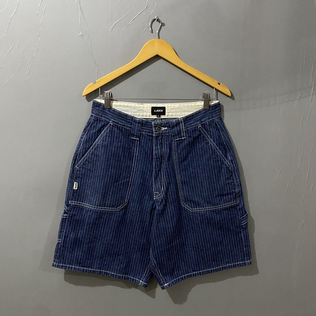 LAKH Supply Worker Denim Shorts (Category: Shorts) located in Makati City. Submitted by kendrickstuffs (Listing ID 1462221740, Image 1). Description: LAKH Supply Worker Denim Shorts Stripes Indigo Navy Small ontags 30'-32' waistline via tape measure 20.5' length 9.5' inseam No issue Verygood condition 1200 only.