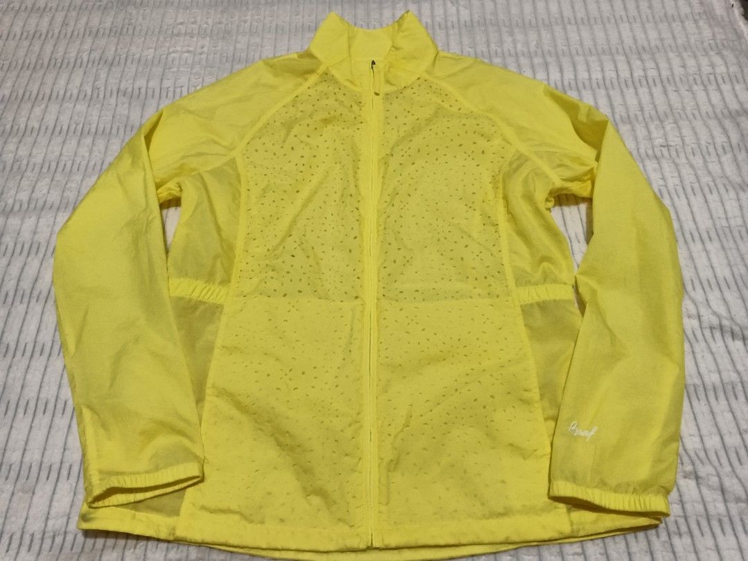 Lecaf Windbreaker + 84 SF (Category: Activewear) located in Cebu City. Submitted by OneStop_ThriftShop_Mo (Listing ID 1462203940, Image 1). Description: Payday Sale, pls avail 🤗🫶 Original Lecaf Windbreaker Bright Yellow embroidered logo Almost brand new Very nice unique design, front and back open "mesh" Sobrang gaan lang nito Premium Quality Size100 W 19.5" L 25".