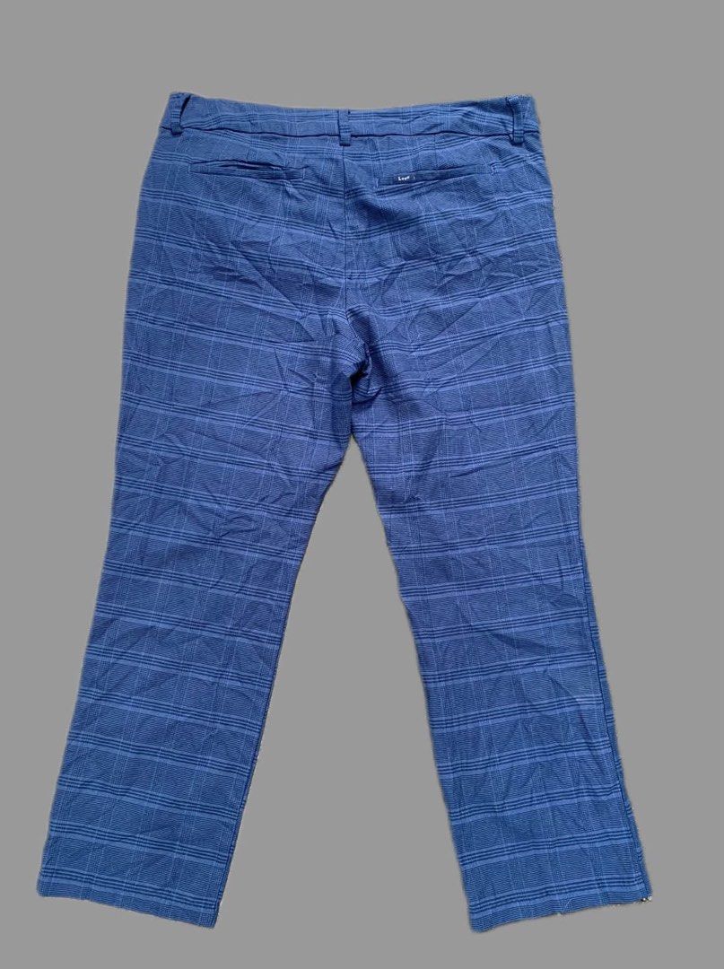 lee plain blue trousers (Category: Trousers) located in Manila. Submitted by katric1231695 (Listing ID 1462046169, Image 3). Description: Lee blue plaid trousers Excellent condition Size 36 Length 36 For men Dm lang cavite location Thank you🙌🏻 580 Shipped .