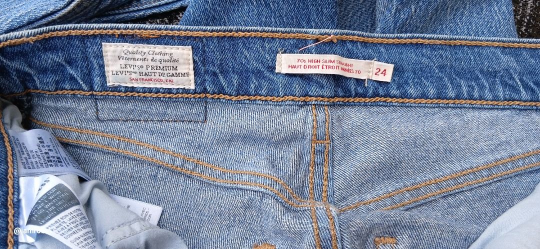 Levi's High Slim Straight (Category: Jeans) located in Baguio. Submitted by minimotors164 (Listing ID 1462197526, Image 2). Description: Levi’s 70s High Slim Straight Leather Patch W24 L31 on tag (Check photos for size reference) 99% Cotton 1% Elastane Made in China Excellent used condition .