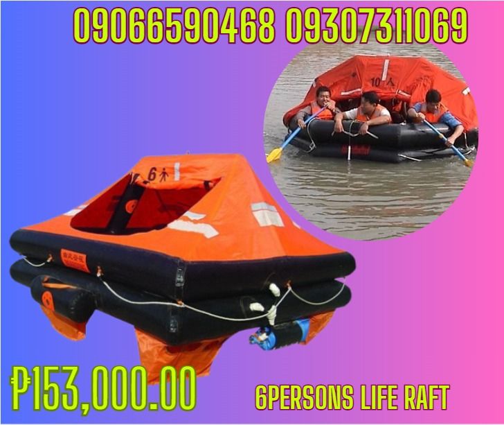 Life Raft TP-A-6 Inflatable Life Raft (Category: Looking For) located in Caloocan City. Submitted by cosmiccloud.e1f68b (Listing ID 1462041422, Image 1). Description: TP-A-6 For Sale Inflatable Life raft 6 persons capacity PHP153,000.00 Model TP-A-6 Carrying Capacity 6Pers Dimensions（L*W*H） 2104*2104*1200mm Inflation Volume(CO2+N2) 1270g+70g Towing Force at Speed of 2kn/3kn 29kg/83kg Storage Cylinder Materials Glass Fiber Reinforced Plastics/G.R.