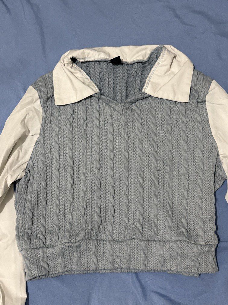 Light Blue Vest Blouse (Category: Longsleeves) located in Manila. Submitted by jannine_closet (Listing ID 1462198087, Image 1). Description: .