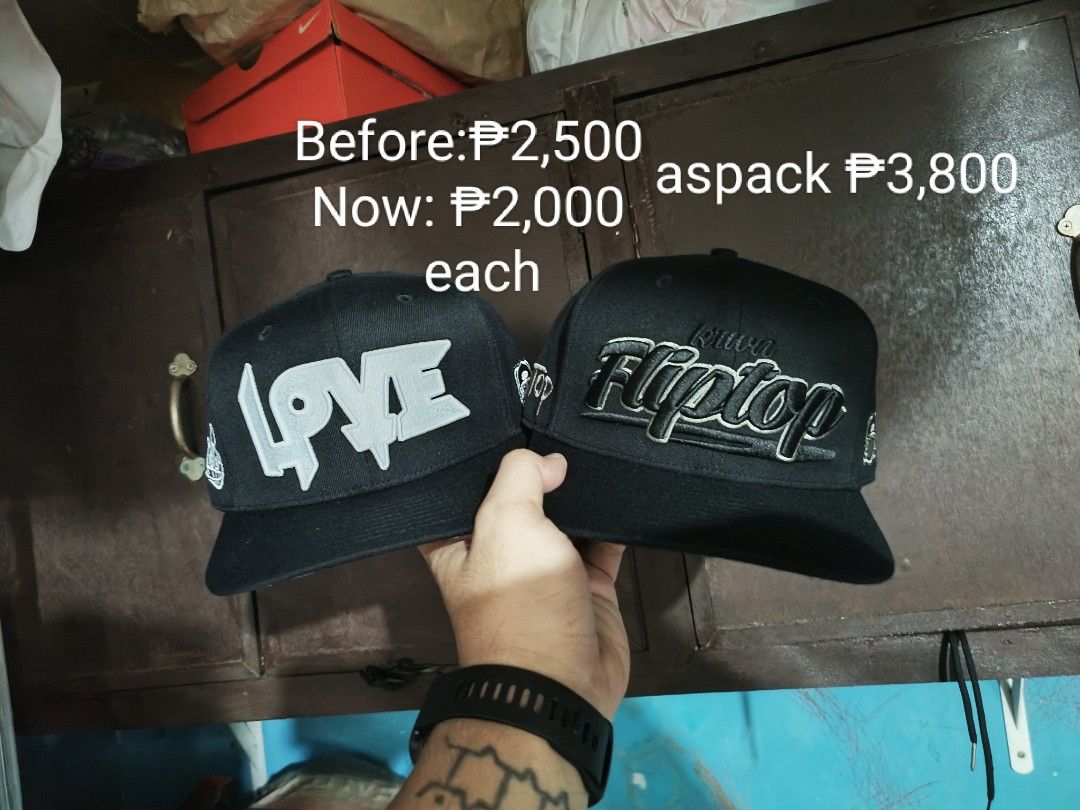 Local Brand Caps (Category: Caps & Hats) located in Antipolo. Submitted by swiftdragon.etc (Listing ID 1462169430, Image 3). Description: CLEARANCE SALE UPDATED ‼️ Paubos sale price para sa mga Bossing 🫡 Lahat Bnew, may box ang dapat may box. Add sf po sa Malayo. -For full payments only. -No Cod , No installment. Loc: Upper Antipolo..