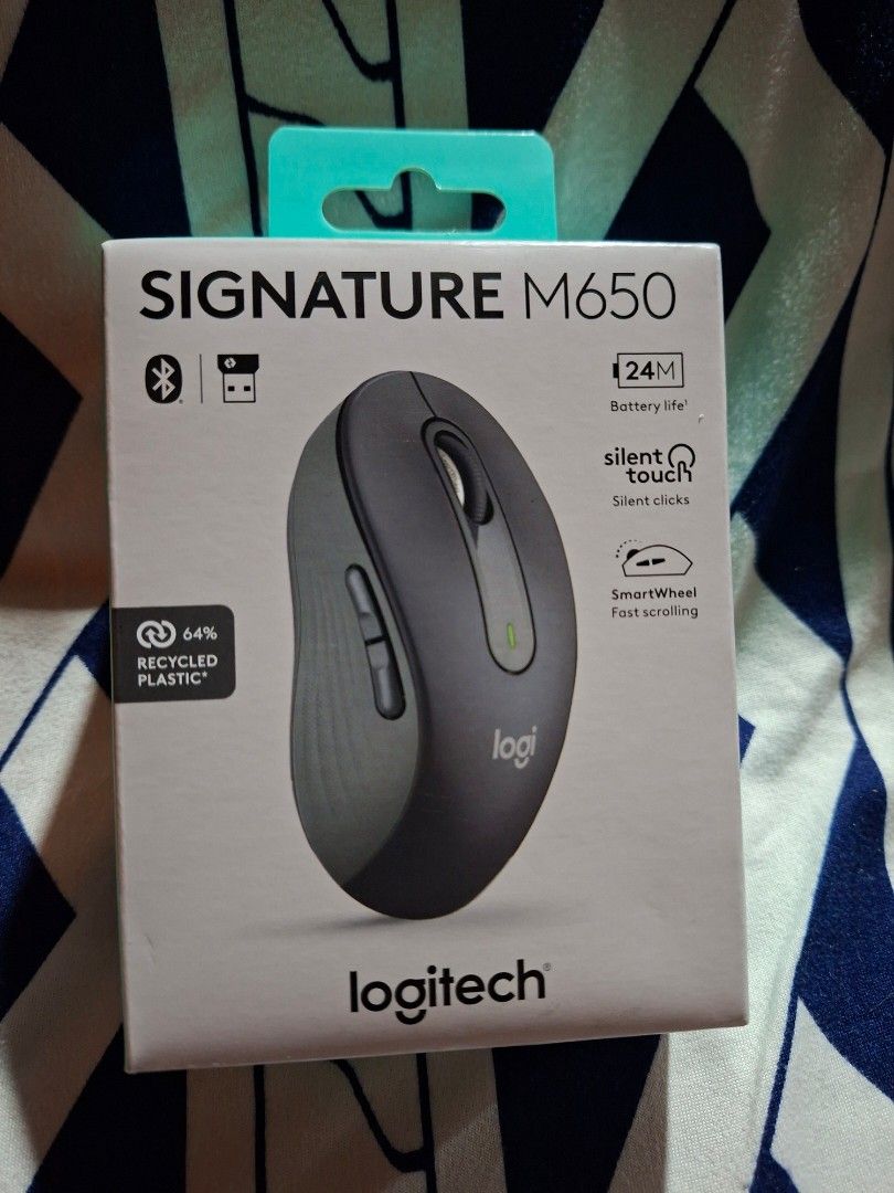 Logitech Signature M650 Wireless Mouse Bluetooth (Category: Mouse & Mousepads) located in Pasig City. Submitted by parokya (Listing ID 1462053885, Image 1). Description: - Logitech Signature M650 Mouse - Silent clicking and scrolling for peace and quiet - SmartWheel for effortless fast scrolling - Seamless Bluetooth connectivity - Customizable side buttons for personalized shortcuts - Ergonomic comfort shape for all-day use - Extended 24-month ba