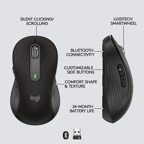 Logitech Signature M650 Wireless Mouse Bluetooth (Category: Mouse & Mousepads) located in Pasig City. Submitted by parokya (Listing ID 1462053885, Image 2). Description: - Logitech Signature M650 Mouse - Silent clicking and scrolling for peace and quiet - SmartWheel for effortless fast scrolling - Seamless Bluetooth connectivity - Customizable side buttons for personalized shortcuts - Ergonomic comfort shape for all-day use - Extended 24-month ba