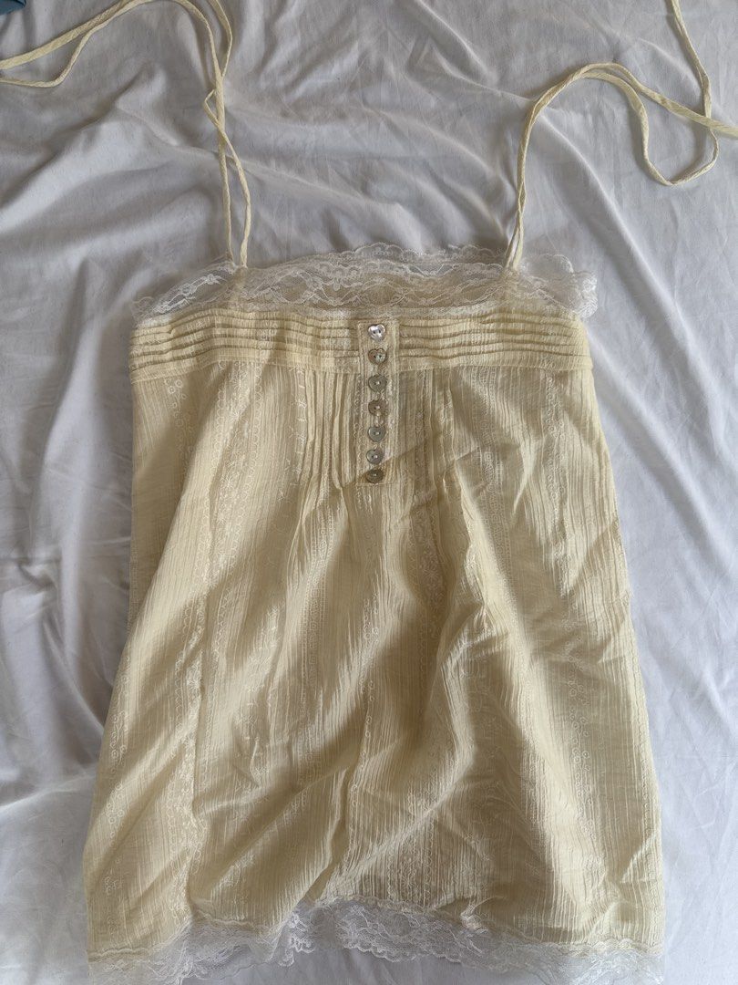 Lookbook Lookbook Tie Strap Yellow Top (Category: Sleeveless) located in Quezon City. Submitted by mm0ng (Listing ID 1462120261, Image 1). Description: BRAND NEW NEVER WORN BKK BRAND PM for when worn .