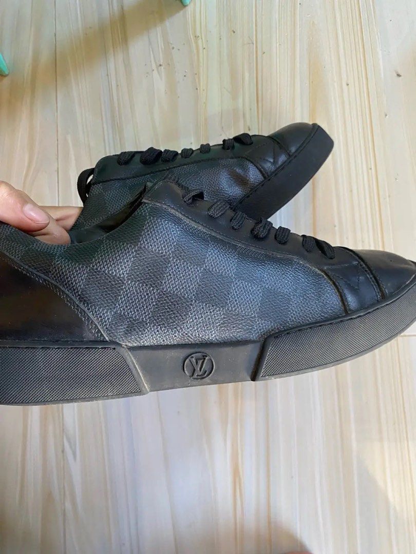 Louis Vuitton Monogram Sneakers (Category: Sneakers & Footwear) located in Manila. Submitted by bryque (Listing ID 1462044659, Image 3). Description: - Authentic Louis Vuitton Monogram Sneakers - Classic black monogram pattern on sides - Durable leather toe cap - Secure lace-up closure - Rubber sole with iconic LV logo detail - Expertly crafted in Italy - Ideal for stylish everyday wear PM for video.