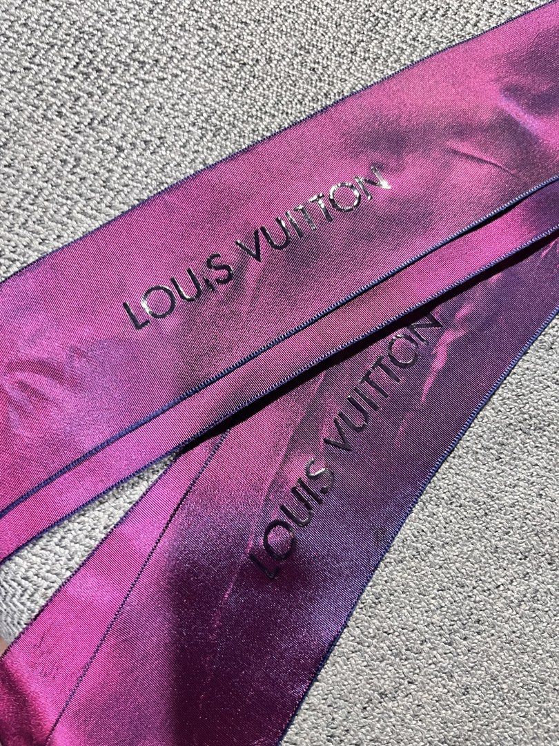 Louis Vuitton Ribbon (Category: Luxury Apparel) located in Rizal. Submitted by ayathrifts (Listing ID 1462076395, Image 2). Description: 75-inch authentic Louis Vuitton ribbon in deep purple with an embossed logo, perfect for gift wrapping and crafts..