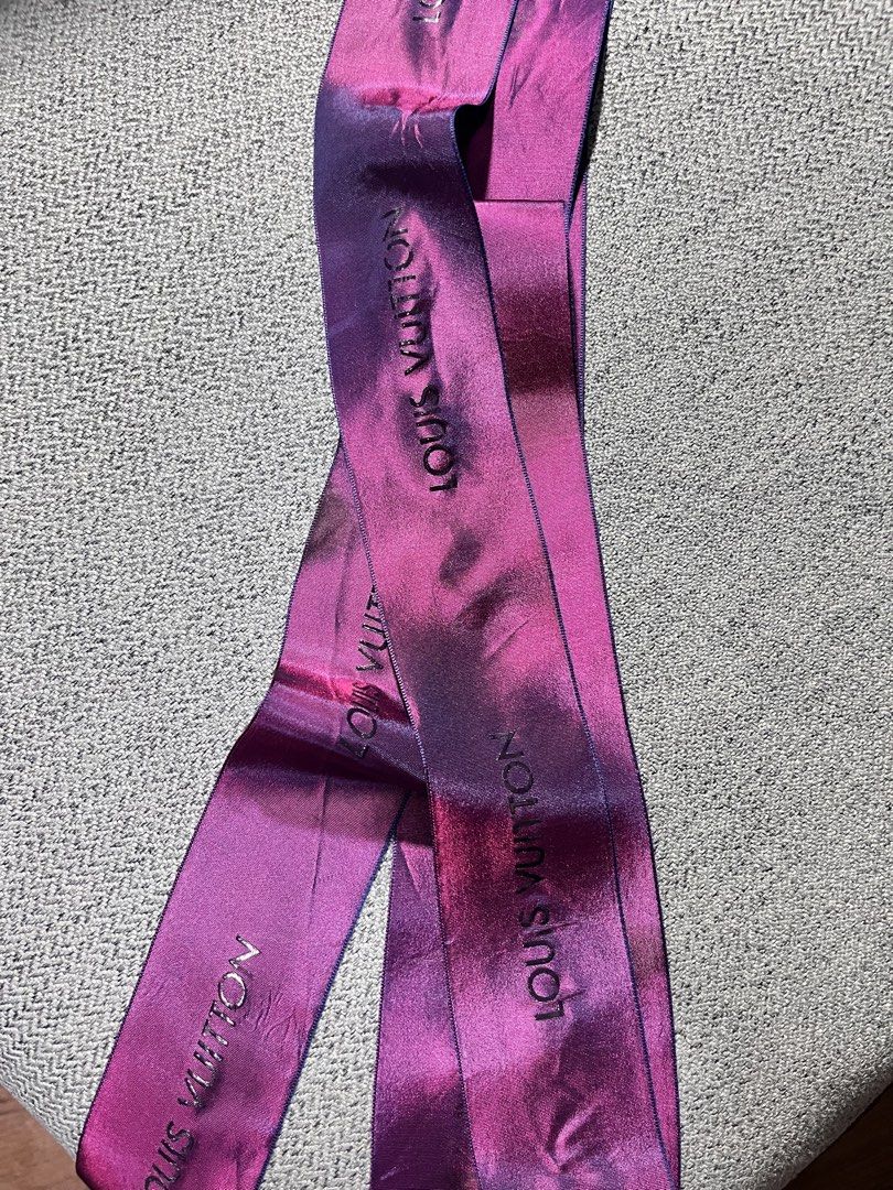 Louis Vuitton Ribbon (Category: Luxury Apparel) located in Rizal. Submitted by ayathrifts (Listing ID 1462076395, Image 1). Description: 75-inch authentic Louis Vuitton ribbon in deep purple with an embossed logo, perfect for gift wrapping and crafts..