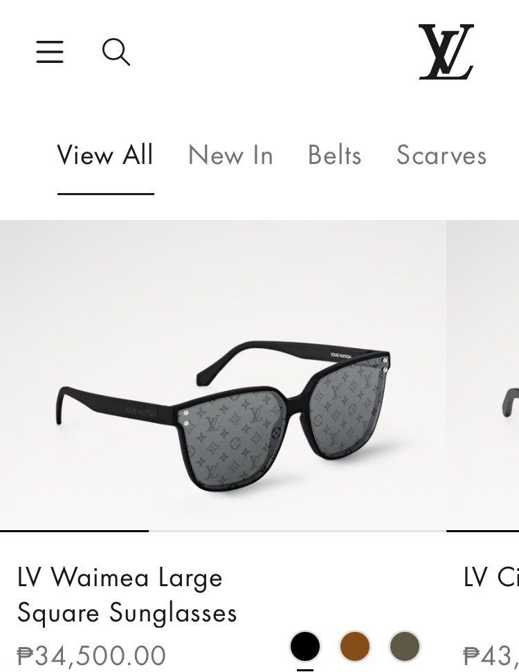 Louis Vuitton Waimea Large Square Sunglasses (Category: Sunglasses & Eyewear) located in Manila. Submitted by kevs122 (Listing ID 1462092154, Image 1). Description: Retail price ₱34,500 Now only ₱15,000 - Authentic Louis Vuitton Waimea Large Square sunglasses - Stylish black frame - Features iconic LV monogram lenses - Includes original packaging - Ideal for sunny weather.