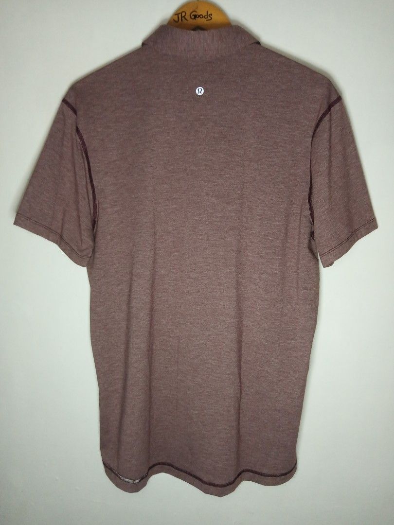 Lululemon Evolution Polo Heathered Cassis Men's Shirt (Category: Tshirts & Polo Shirts ) located in Tanay. Submitted by jrgoods (Listing ID 1462165376, Image 3). Description: - Lululemon Evolution Polo in Heathered Cassis Large to medium men's Dimes: 20.5/28.5 Good as new condition 1280+ship Tanay Rizal location Shipping Nationwide - Short sleeve, collared shirt with button placket - Stylish contrasting stitching details on shoulders and sleeves 