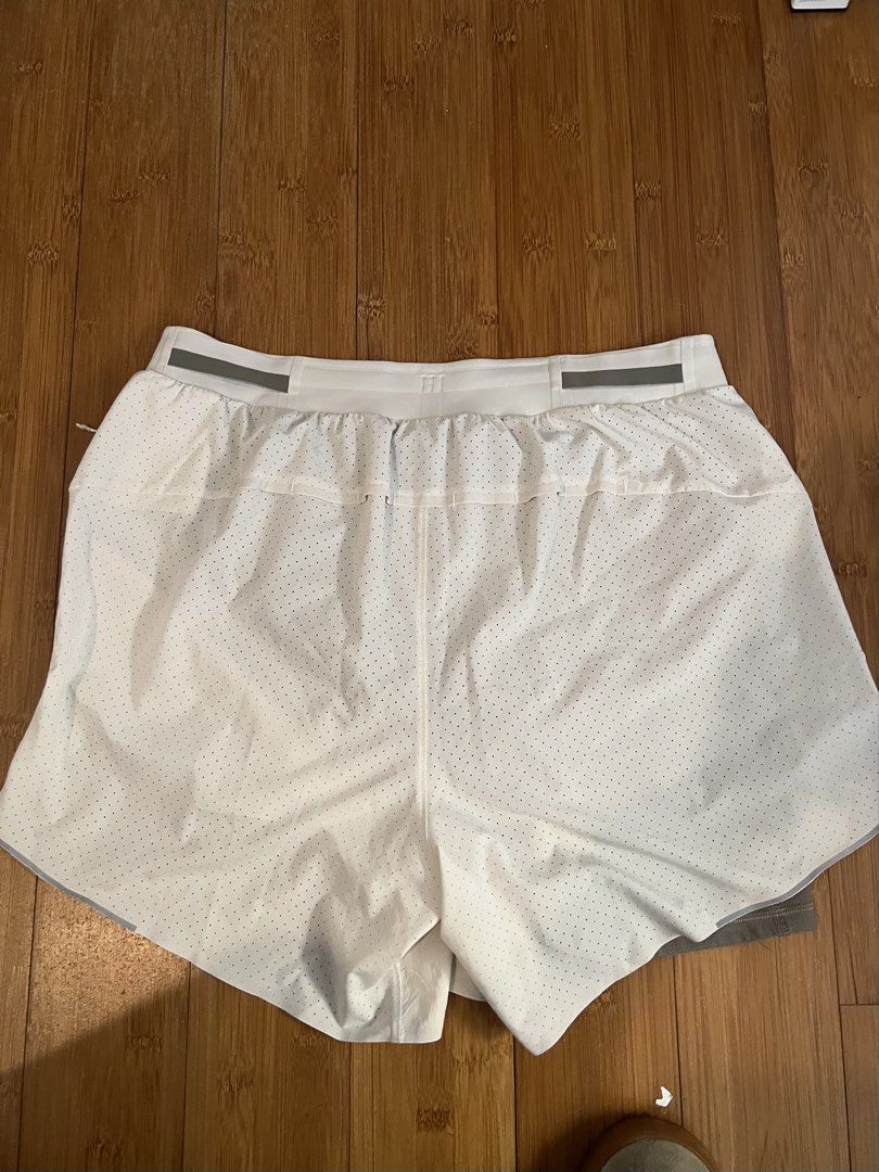 Lululemon Shorts (Category: Activewear) located in Mandaluyong City. Submitted by peace.club (Listing ID 1462126282, Image 2). Description: - White Lululemon Fast & Free - Textured outer layer - Perforated inner lining for breathability - Elastic waistband with drawstring - Size L Really nice just a little bit too big on me.
