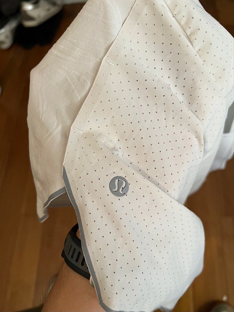 Lululemon Shorts (Category: Activewear) located in Mandaluyong City. Submitted by peace.club (Listing ID 1462126282, Image 3). Description: - White Lululemon Fast & Free - Textured outer layer - Perforated inner lining for breathability - Elastic waistband with drawstring - Size L Really nice just a little bit too big on me.