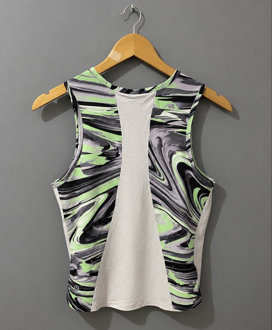 Lululemon Swift Ventilated Running Tanktop (Category: Activewear) located in Makati City. Submitted by kendrickstuffs (Listing ID 1462220280, Image 2). Description: Lululemon Swift Ventilated Running Tanktop Size 4 ontags 17' width pit to pit 16' width waist 19.5' length 20.5' length No issue Verygood condition 900 only.