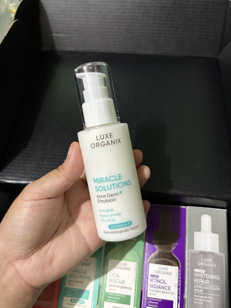 Luxe Organix Miracle Solutions Emulsion (Category: Face Care) located in Quezon City. Submitted by berrystrawng (Listing ID 1462044720, Image 2). Description: used once only rfs: affiliate.