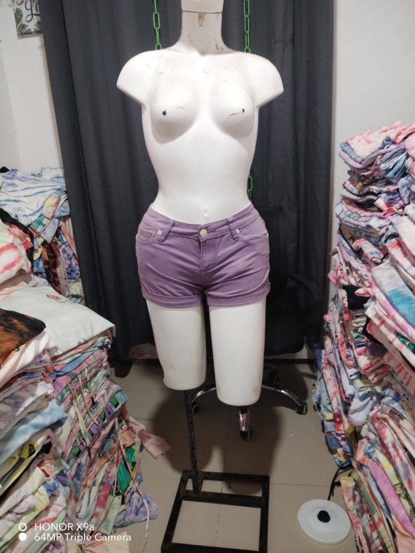 manekin (Category: Undergarments & Loungewear) located in Dasmarinas. Submitted by rosenavaja14657 (Listing ID 1462142426, Image 3). Description: - Cute purple denim shorts - Button and zip closure - Two front pockets - Two back pockets - Ideal for casual wear - Comfortable fit.