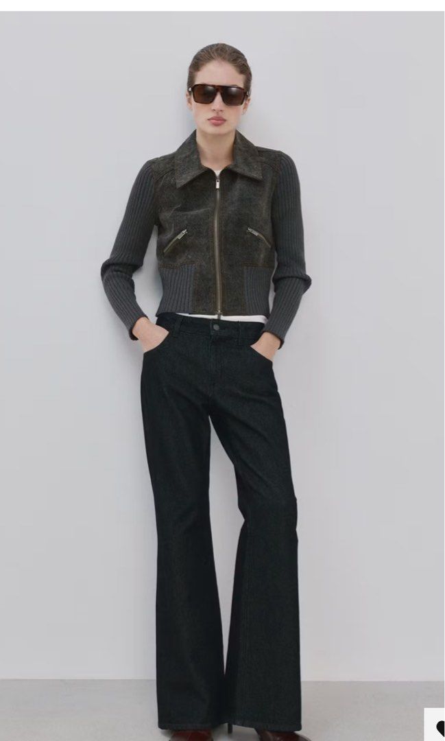 Mango jacket (Category: Announcements) located in Las Pinas. Submitted by silvader (Listing ID 1462047715, Image 2). Description: Bnwt Medium Mixed denim and knit Biker jacket but comfy Charcoal gray Retails 4300.