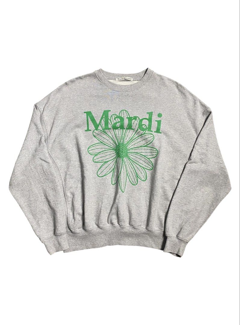 Mardi Mercredi Crewneck Sweater (Category: Coats, Jackets and Outerwear) located in Iloilo. Submitted by anything_goesph (Listing ID 1462174244, Image 1). Description: 25.5 inch pit to pit 25.5 inch lenght 21.5 inch sleeve lenght 25 inch shoulder 9.5/10 color rate issue stain see photos for details.