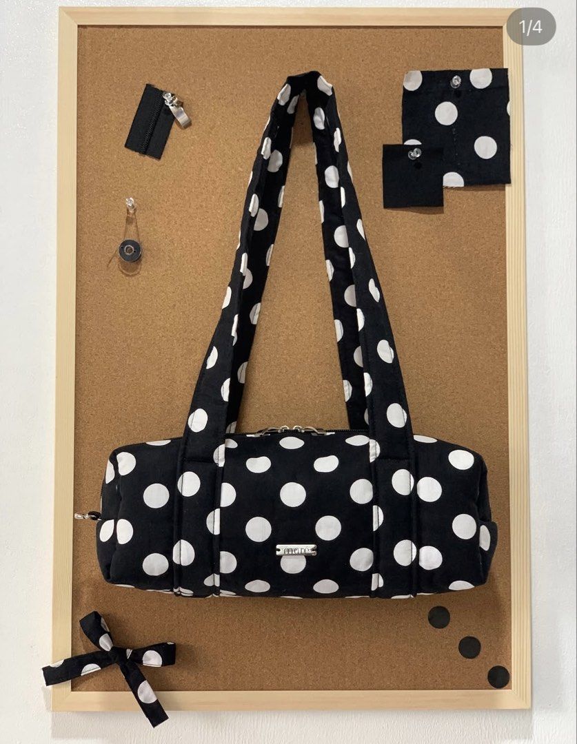 Mare Black White Polka Dot Tote Bag (Category: Tote Bags) located in Taguig. Submitted by cftbncs (Listing ID 1462099560, Image 1). Description: - Cute polka dot tote bag from Mare - Color: Black with white dots - Closure: Zipper on top - Interior: Zippered pocket - Comfortable handles for easy carrying - Ideal for everyday use or travel - Spacious interior for essentials.