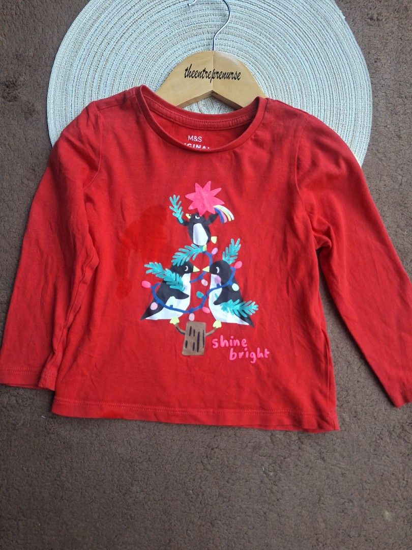 Marks & Spencer Christmas Red Sweater 2-3Y (Category: Babies & Kids Fashion) located in Quezon City. Submitted by theentreprenurse (Listing ID 1462257332, Image 1). Description: 𝘼𝙐𝙏𝙊 𝙋𝘼𝙎𝙎 𝙏𝙊 𝙇𝙊𝙒 𝘽𝘼𝙇𝙇𝙀𝙍𝙎 📣 ʙʀᴀɴᴅ: m&s ꜱɪᴢᴇ: 2-3T ᴍᴏᴘ: ɢᴄᴀꜱʜ ꜱʜɪᴘᴘɪɴɢ 🛒 (NO RUSH. I'm a working momma :) ) ▪︎ꜰʟᴀꜱʜ ᴇxᴘʀᴇꜱꜱ | J&T ▪︎ʟᴀʟᴀᴍᴏᴠᴇ|ɢʀᴀʙ ~ 𝚃𝚑𝚎𝚜𝚎 𝚌𝚕𝚘𝚝𝚑𝚎𝚜 𝚊𝚛𝚎 𝚊𝚕𝚛𝚎𝚊𝚍𝚢 𝚠𝚊𝚜𝚑𝚎𝚍. 𝙺𝚒𝚗𝚍𝚕𝚢 𝚖𝚊𝚗𝚊𝚐𝚎 𝚢𝚘𝚞𝚛 𝚎𝚡𝚙�