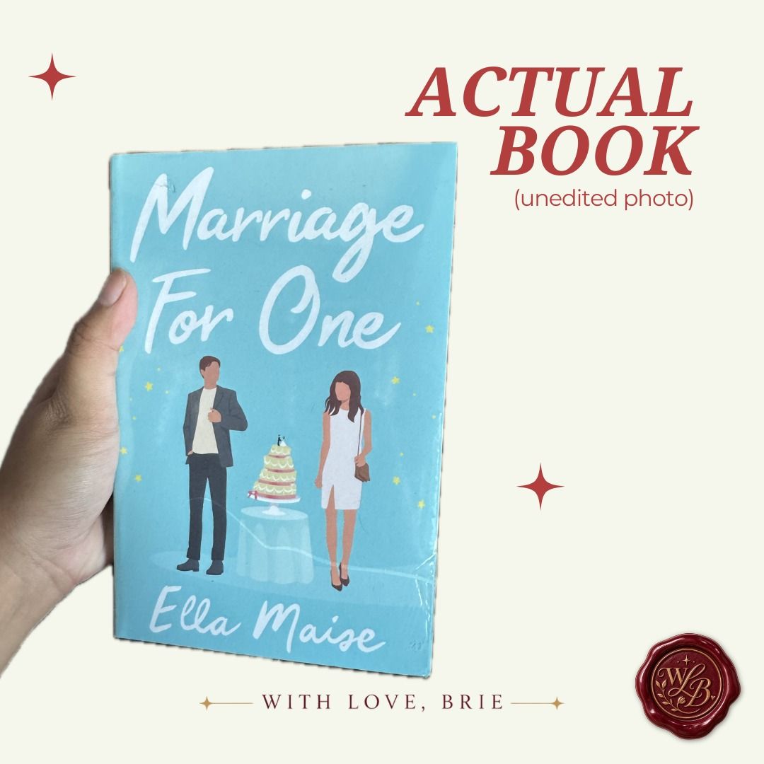 Marriage For One by Ella Maise (Category: Storybooks) located in Cebu City. Submitted by withlovebrie (Listing ID 1462129425, Image 3). Description: ♡ Original Price: ₱950 ♡ CONDITION NOTES • unopened • in original packaging ♡ DETAILS • Paperback ♡ BUNDLES Feel free to check my other listings — happy to offer a small discount for multiple items ♡ Please message me if you’d like additional photos or measurements. With Love, Brie ♡.