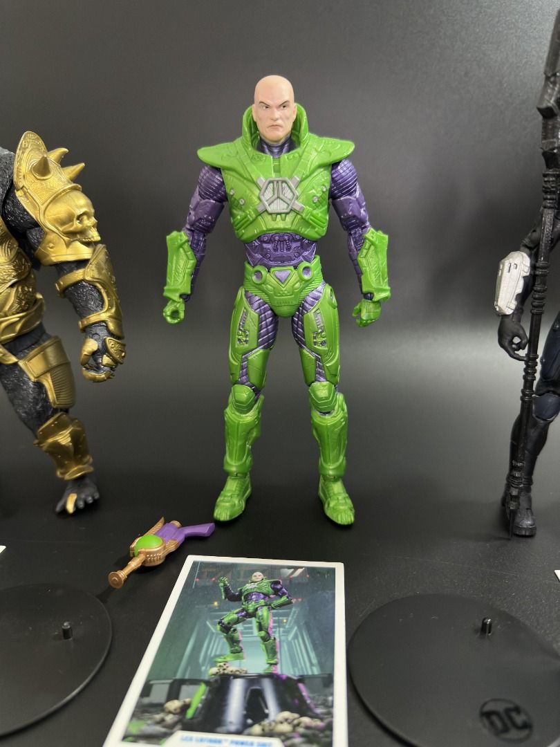 McFarlane DC Multiverse - Lex Luthor | Black Manta | Gorilla Grodd - With Freebies (Category: Figurines & Statues) located in Pasay City. Submitted by zoomgio (Listing ID 1462041000, Image 2). Description: **100% genuine/original/authentic product. No lowballers please. 1. Lex Luthor (DC Rebirth) -- Php 749 - Free McFarlane munition weapon - No box 2. Black Manta (Aquaman 2) -- Php 749 - Free 3D-printed trident - No box 3. Gorilla (Injustice 2) -