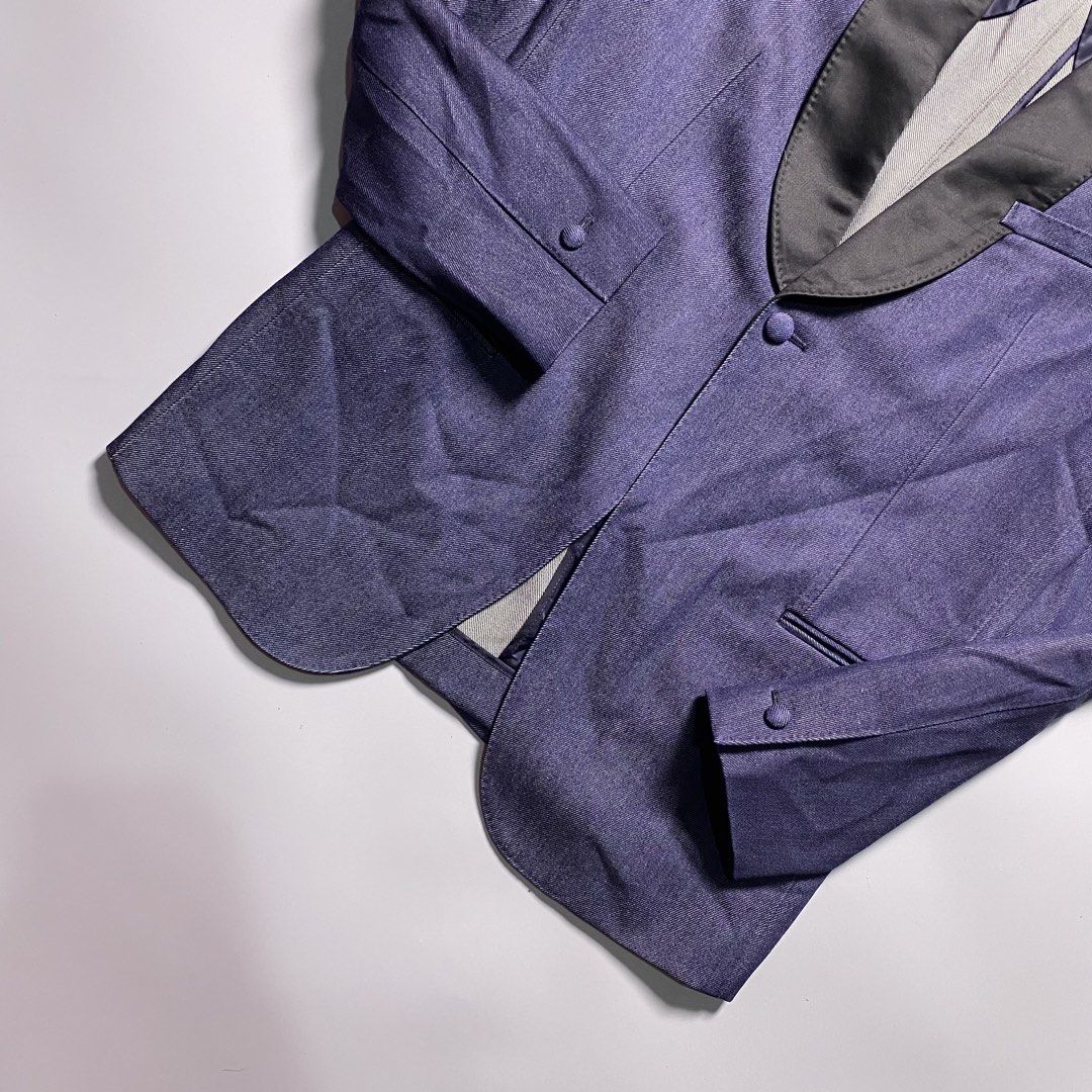 Mihara Yasuhiro Denim Shawl Collar Blazer (Category: Coats, Jackets and Outerwear) located in Bacolod City. Submitted by quiarakazelxx (Listing ID 1462079042, Image 3). Description: Size: Medium Fit PtP: 21 Length: 29.5 Flaws: None •like new Marterial: Denim Type • Pm for more details📩 .