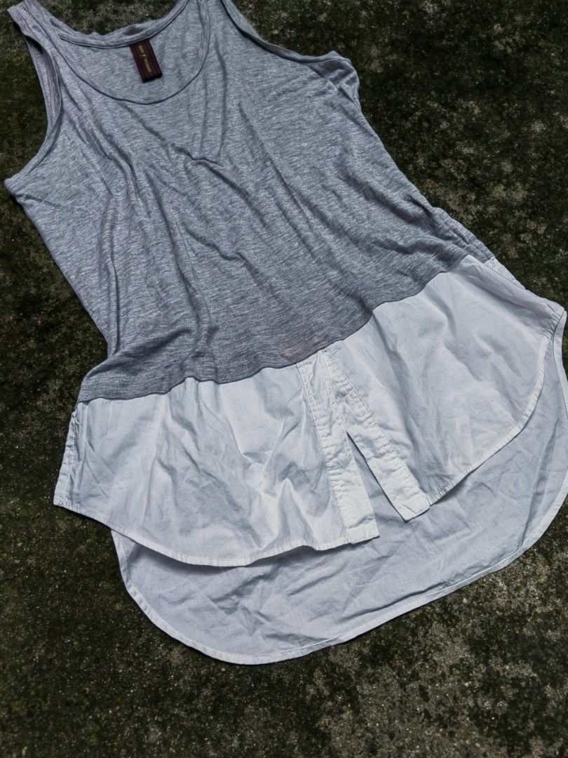 Mihara Yasuhiro Layered Tanktop (Category: Formal Shirts) located in Taguig. Submitted by xurocurations (Listing ID 1462124622, Image 3). Description: -17 Width -21 Length -30 Length(Shoulder to Extended part) -pinhole and bleachhits flaws.