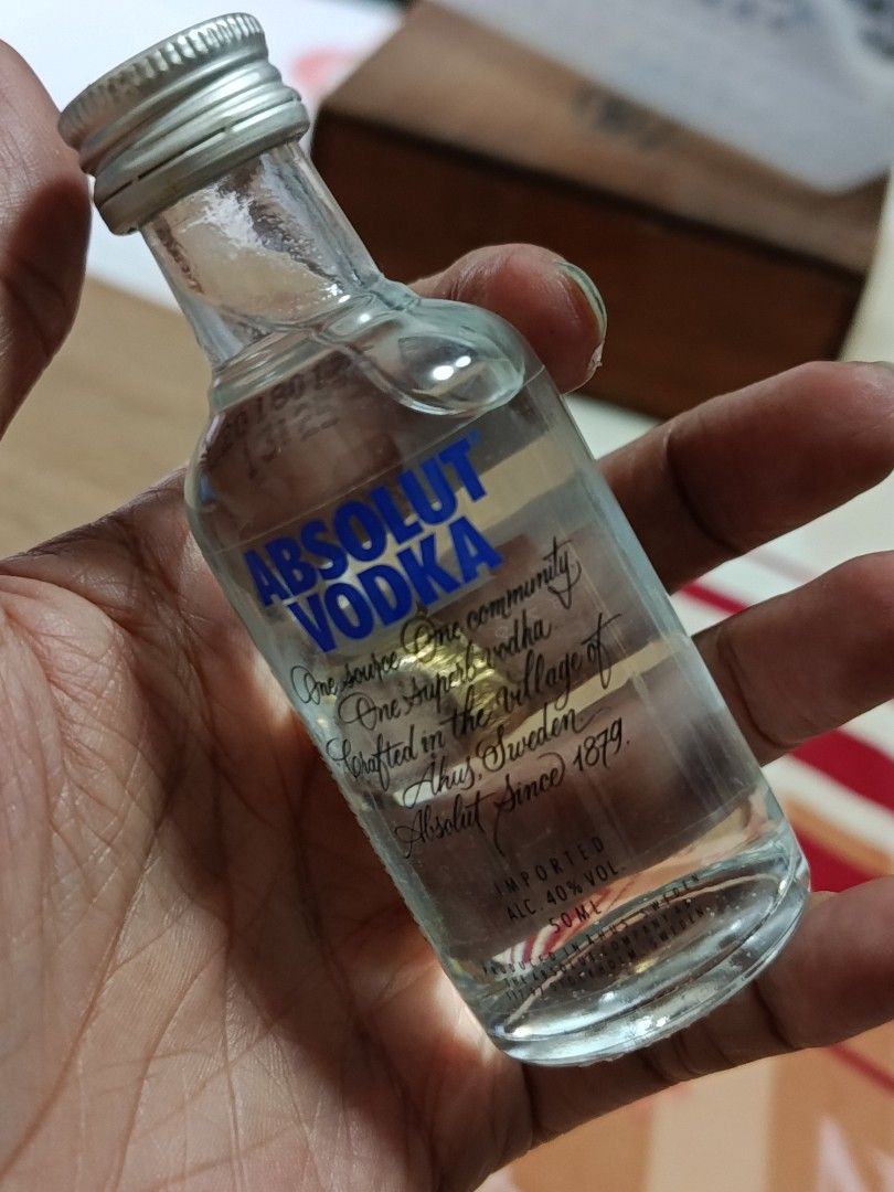Mini bottle Absolut vodka (Category: Wine Cellar & Storage) located in Quezon City. Submitted by kristal68 (Listing ID 1462039790, Image 1). Description: Absolut vodka does not expire to the point of becoming unsafe to drink, but its quality and taste can change over time. [1] (https://www.absolut.com/en/vodka-guide/vodka-nutrition/does-vodka-go-bad/), [2] (https://thelosttikilounge.com/ingredients/alcohol-expiry/), [3] (https://www.yourtango.com