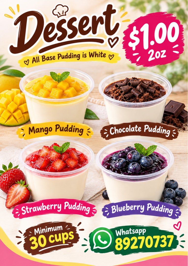 Mini Pudding (Category: Local Eats) located in Singapore. Submitted by urbanrasaempire (Listing ID 1462048683, Image 1). Description: .