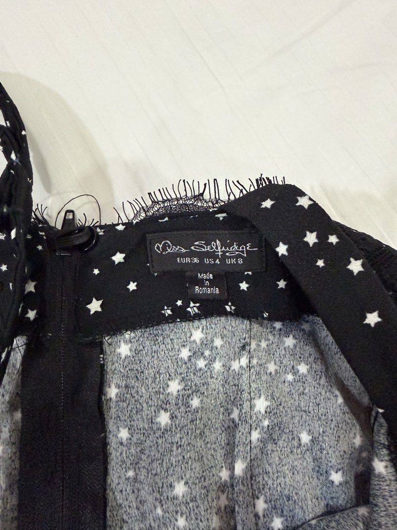 Miss Selfridge Jumpsuit (Category: Jumpsuits) located in Quezon City. Submitted by ayybee_closet (Listing ID 1462115130, Image 3). Description: - Used. Straps have been altered to shorten. - Features delicate lace trim on the neckline. - Includes a tie waist - Loose straight leg .