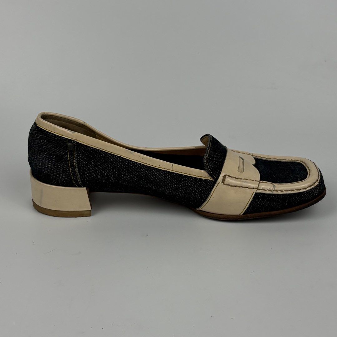 Miu Miu - Prada - Denim Loafers (Category: Sneakers & Footwear) located in Bacolod City. Submitted by cast.archives (Listing ID 1462111984, Image 3). Description: Miu Miu - Prada - Denim Loafers Size: 38.5 Condition: Very good Flaw: Dirts and sign of ysed .