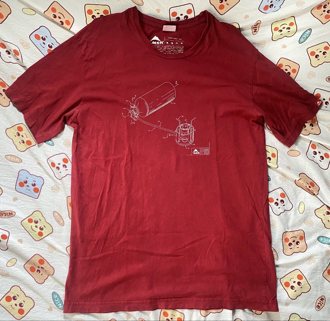 MSR Model 9 Stove T-Shirt Large Red (Category: Tshirts & Polo Shirts ) located in Davao. Submitted by _belalua (Listing ID 1462075117, Image 2). Description: - Red MSR T-shirt - Size: Large - Graphic: Blueprint of the MSR Model 9 stove - Origin: Made in India - Ideal for: Outdoor enthusiasts, MSR gear collectors - Details: Showcases technical aspects of the classic stove - Branding: Mountain Safety Research on sleeve tag -Authentic.