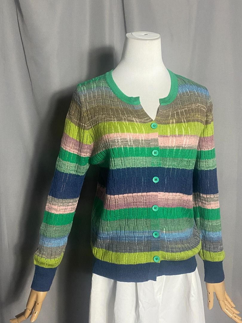 Multicolor Button down Cardigan (Category: Longsleeves) located in Las Pinas. Submitted by ipickyou (Listing ID 1462184348, Image 2). Description: Unwashed Condition: 10/10 𝗠𝗲𝗮𝘀𝘂𝗿𝗲𝗺𝗲𝗻𝘁𝘀 𝘄𝗵𝗲𝗻 𝗹𝗮𝗶𝗱 𝗳𝗹𝗮𝘁: -Shoulder to shoulder: 15” -Armpit to armpit: 19 1/2” -Length: 22 1/2” .