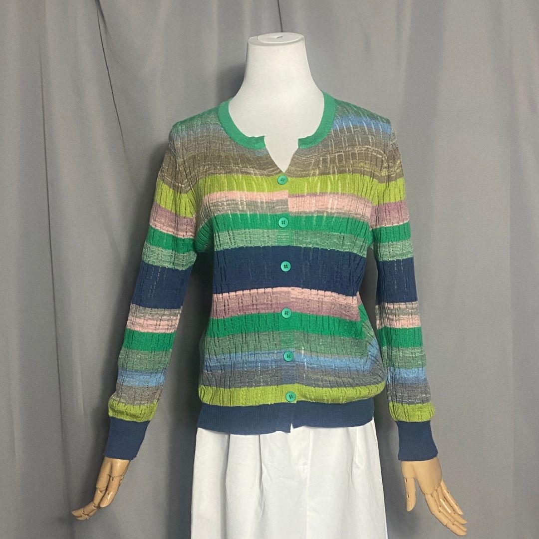Multicolor Button down Cardigan (Category: Longsleeves) located in Las Pinas. Submitted by ipickyou (Listing ID 1462184348, Image 1). Description: Unwashed Condition: 10/10 𝗠𝗲𝗮𝘀𝘂𝗿𝗲𝗺𝗲𝗻𝘁𝘀 𝘄𝗵𝗲𝗻 𝗹𝗮𝗶𝗱 𝗳𝗹𝗮𝘁: -Shoulder to shoulder: 15” -Armpit to armpit: 19 1/2” -Length: 22 1/2” .