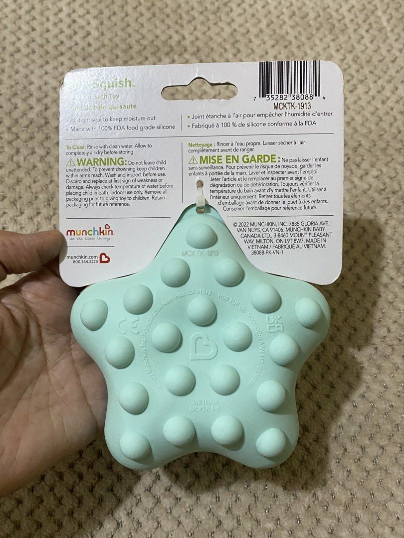 Munchkin Pop Squish Popping Bath Toy (Category: Other Baby Bathing & Changing Needs) located in Cavite. Submitted by momrocks (Listing ID 1462054877, Image 2). Description: starfish-shaped Munchkin® Pop Squish™ Bath Toy designed for sensory and fidget play.
