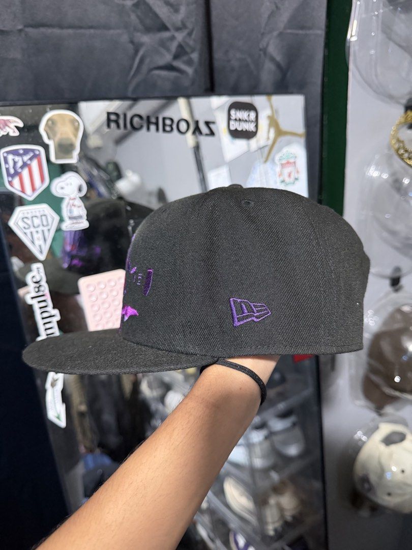 New Era x Evangelion Snapback (Category: Caps & Hats) located in Marikina City. Submitted by zucolero (Listing ID 1462192950, Image 2). Description: - New Era x Evangelion - Style: 9FIFTY Snapback - Color: Black - Design: Embroidered Evangelion Unit-01 on front - Text: 'Evangelion' embroidered on back - Logo: New Era logo on side - Size: Medium/Large - WORN LESS THAN 5 TIMES.