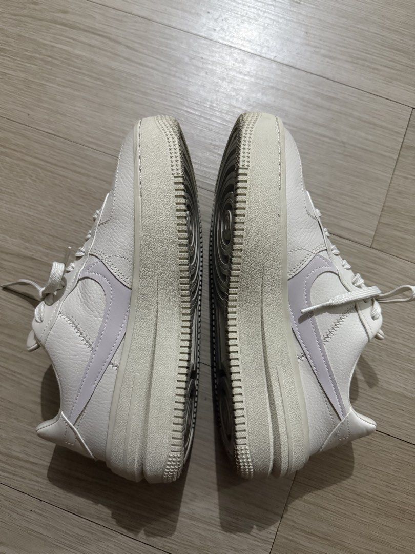 Nike Air Force 1 Women's Greige PLT. AF. ORM (Category: Sneakers) located in Pasig City. Submitted by rchsh (Listing ID 1462112427, Image 3). Description: - Nike Air Force 1 Platform Sneakers - Women's Size US 8 (EUR 39) - Color: Light Greige with subtle Lilac accents on the Swoosh - Platform sole for added height - Ideal for everyday wear - Selling as no longer needed.
