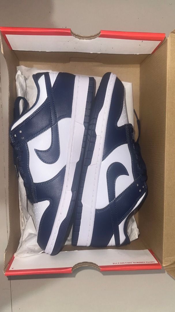 Nike Dunk Low Retro White Navy Men's Size 9.5 (Category: Sneakers) located in Pasig City. Submitted by patrickjae07 (Listing ID 1462116192, Image 1). Description: - Nike Dunk Low Retro - Colorway: White and Navy - Size: Men's US 9.5 - Includes original box - Classic and versatile design, perfect for daily wear.