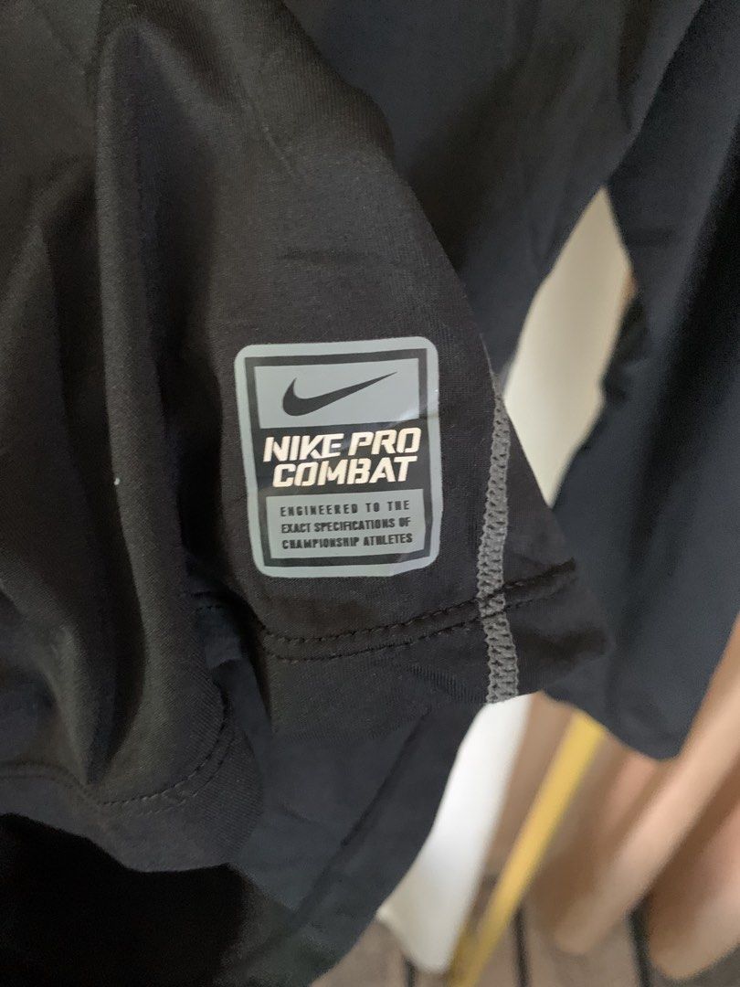 NIKE PRO COMBAT LONG SLEEVES SHIRT (Category: Activewear) located in Binalonan. Submitted by thrift_on2022 (Listing ID 1462182902, Image 3). Description: W - 19 (stretchable) L - 28 Excellent condition✅.